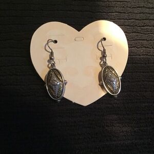 New Brighton gold and silver tone dangling French wire earrings